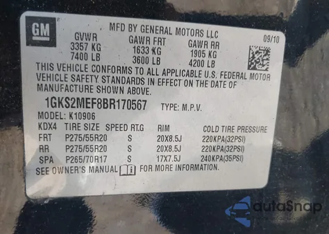 2011 GMC Yukon Xl 1500 Denali from USA, damaged, VIN 1GKS2MEF8BR170567